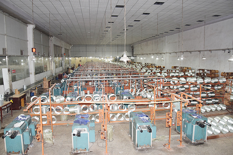 Glass fiber production workshop