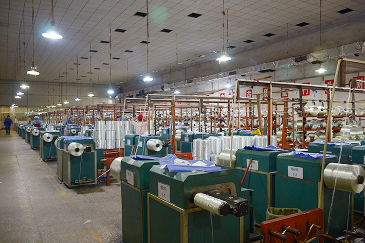 Glass fiber production workshop