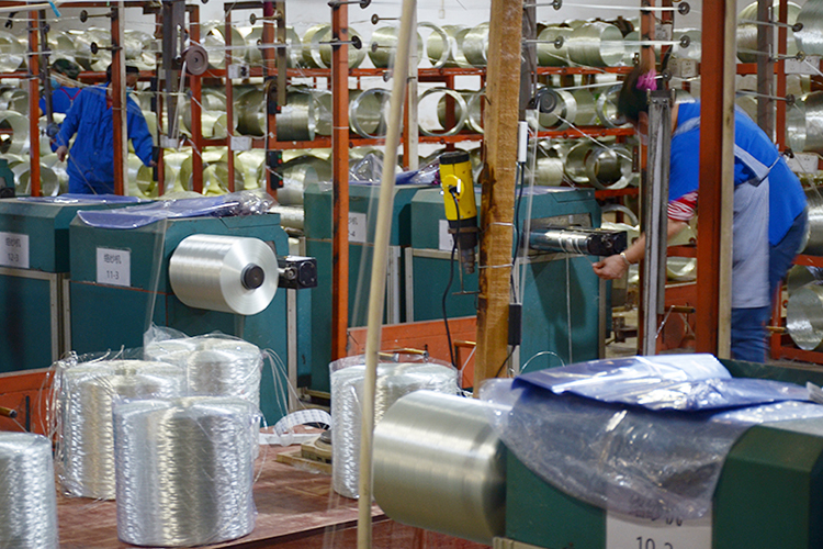 Glass fiber production workshop