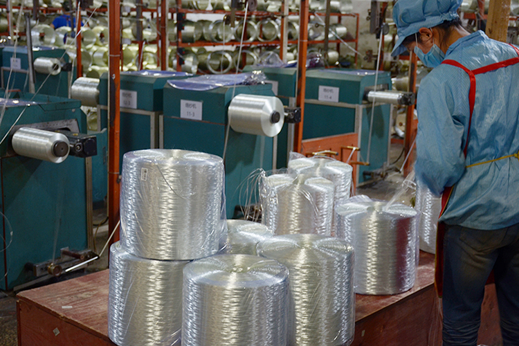 Glass fiber production workshop